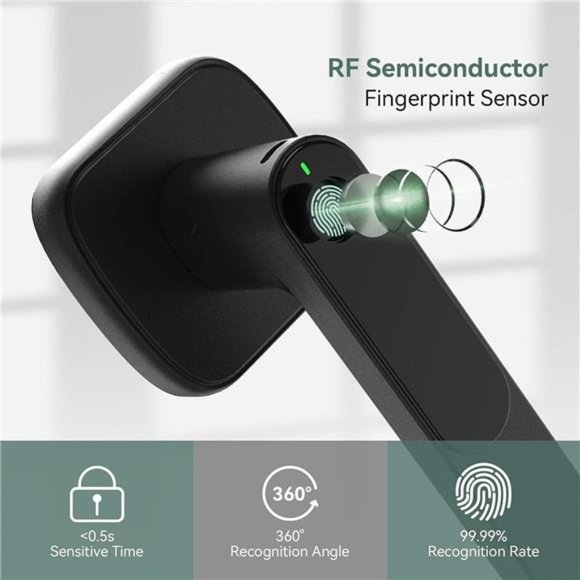 Fingerprint Smart Door Lock with Handle Biometric with App Control - Picture 3 of 6